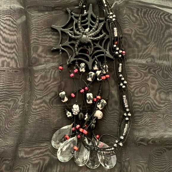 4.5ft. Spider Beaded Sun Catcher Door Curtain Hanger w Vintage Italian Crystal - Picture 8 of 12